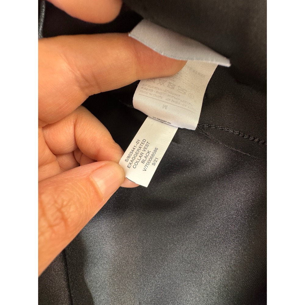 Banana Republic Vegan Suede Trench Vest Black Belted Sleeveless Coat M Western - Picture 13 of 16